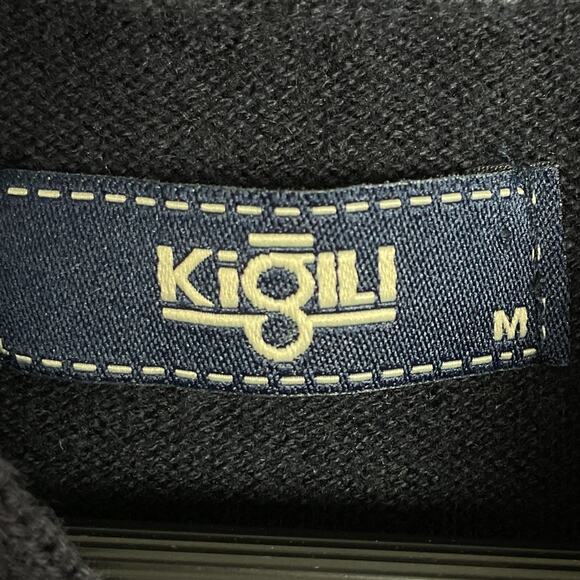 Kigili Mens Pullover Cable Knit V Neck Sweater Wool Cotton Blend Navy Medium - Picture 7 of 12
